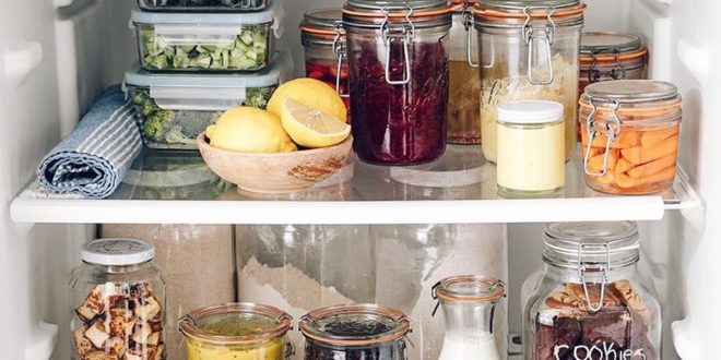Inspiration for a plastic free fridge from  . Are you transitioning to reduce wa...