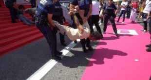 Cannes red carpet CLIMATE protest by Extinction Rebellion (14+ arrested!)