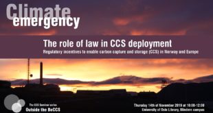Climate emergency: The role of law in CCS deployment