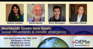 WorldWide Green New Deals: Social Movements & Climate Emergency