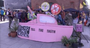 Extinction Rebellion delivers climate emergency message in Liverpool