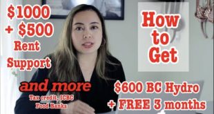 How to Get $1000+$500 Rent Support, $600 BC Hydro, and Other Benefits from Provincial Level.