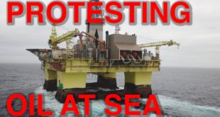 Protesting Against Oil Drilling At Sea.