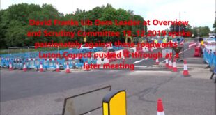 NEAR ACCIDENT VAUXHALL WAY LUTON roadworks for Luton Airport expansion