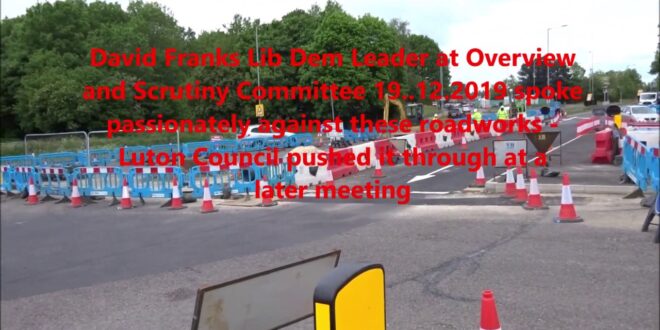 NEAR ACCIDENT VAUXHALL WAY LUTON roadworks for Luton Airport expansion