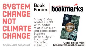 Upcoming Book Forum, System Change Not Climate Change.