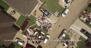 282 flood flooded houses aerial drone stock footage video in Louisiana