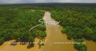 294 aerial drone dolly over flooded River in Louisiana video stock footage