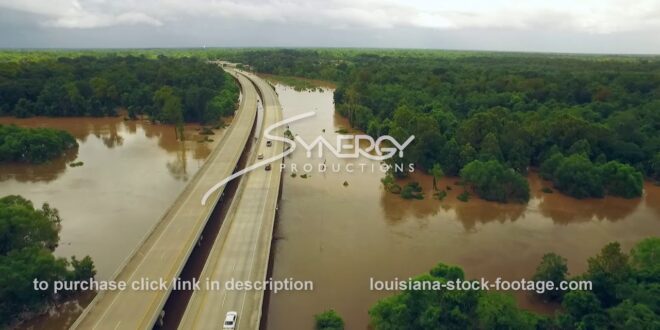 297 aerial drone dolly over River in Baton Rouge Louisiana video stock footage