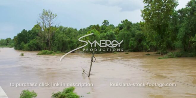 338 flooded river windy conditions from tropical storm stock footage video