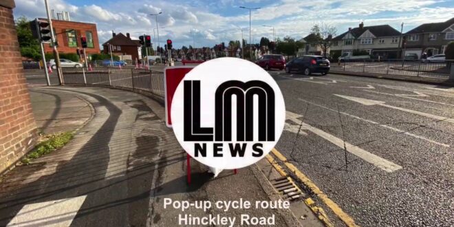 Pop up cycle lanes Leicester