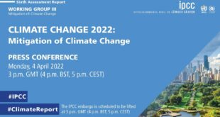 IPCC Press Conference for CLIMATE CHANGE 2022: Mitigation of Climate Change