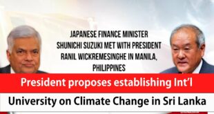 President proposes establishing Int’l University on Climate Change in Sri Lanka (English)