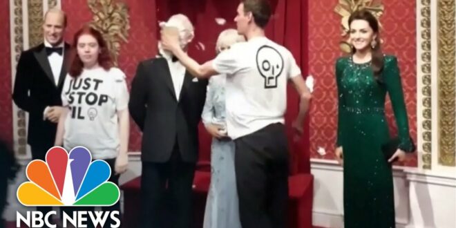 Watch: Climate Change Activists Attack King Charles Waxwork With Cake