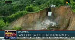 Several landslides occurred in Colombia as a consequence of climate change